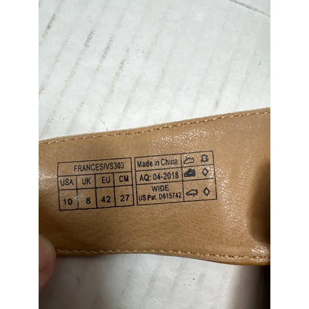 Vionic Shoes Womens Frances Sandals Tan Leather Comfort Orthotic Wegde‎ Size 10